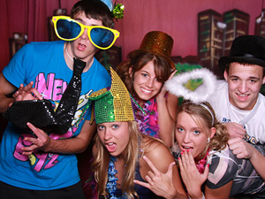 After prom photo booth example with studio background